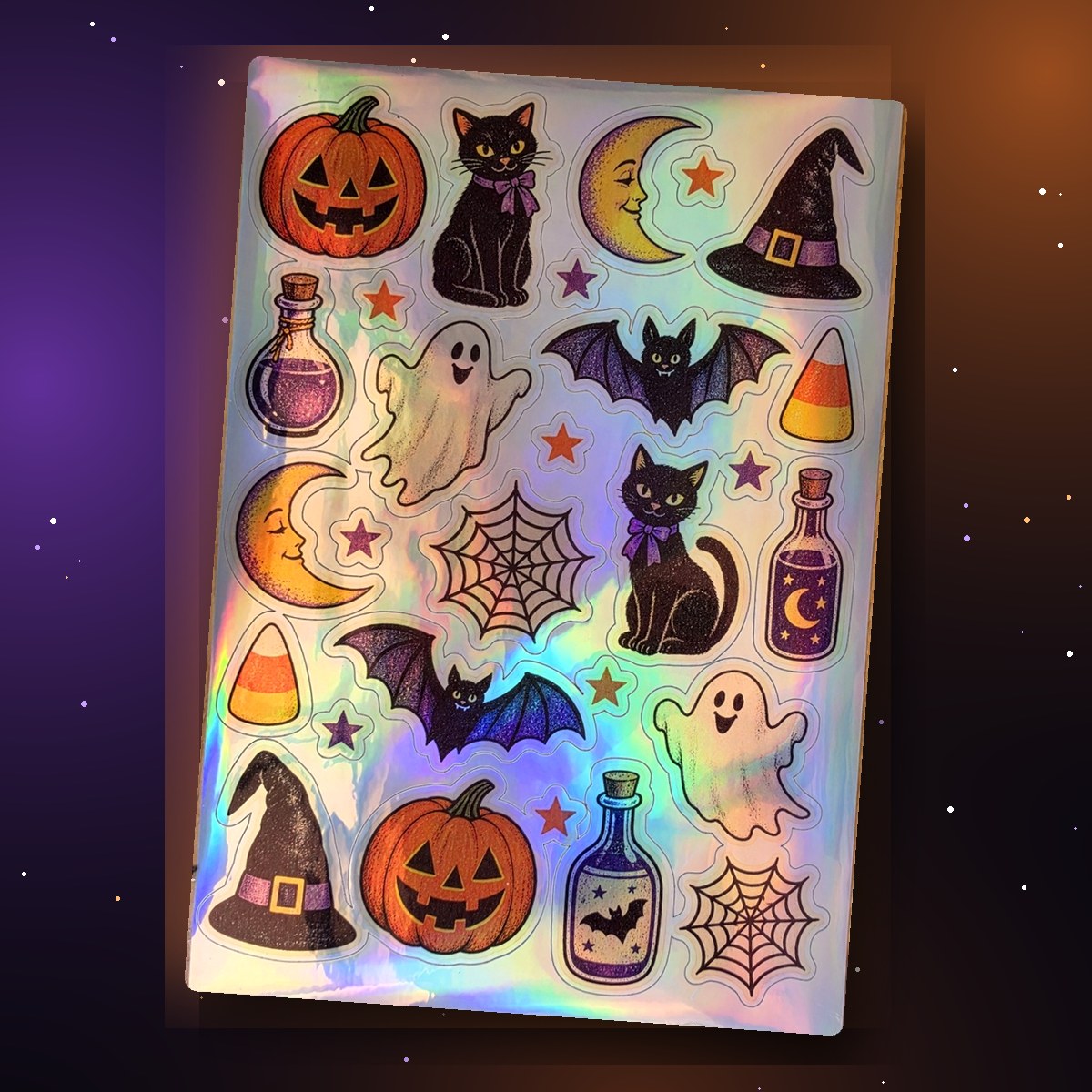 Holographic Halloween Sticker Sheet (26)