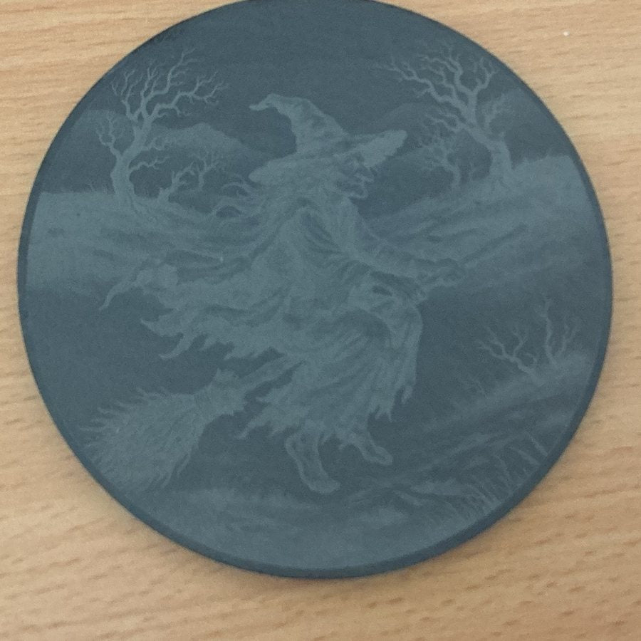 Personalised Engraved Black Acrylic Coaster – Round or Square